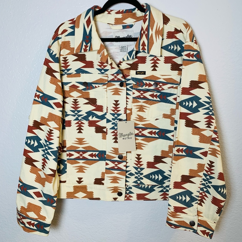 Wrangler Womens Aztec Boyfriend Jacket NEW Plus Size 3X Boho Western Cowgirl NWT